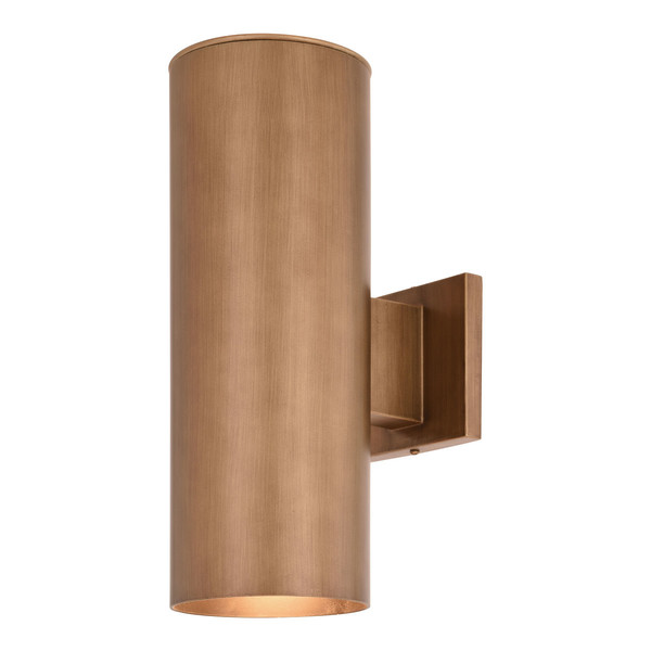 Vaxcel Chiasso 14.25 H Brass Mid Century Modern 2 Light Cylinder Wall Sconce T0588